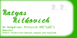 matyas milkovich business card